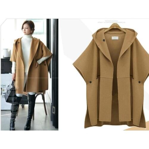 5xl womens clothing European Suit-dress Cloak Woolen Loose Coat Winter Clothes Woollen Overcoat Fat Mm Long Windbreaker jacket