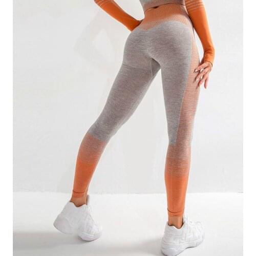 Women Sport Leggings Push Up Fitness Seamless High Waist Workout Gym Leggings Women Knitting Slim Elastic Leggings Femme