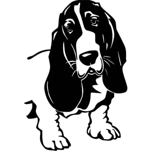 10.4CM*15CM Cute Cartoon Hound Breed Dog Puppy Pet Art Vinyl Decal Car Stiker Black/Silver C10-00488