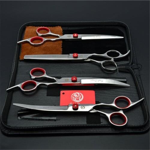4Pcs Suit 6" 17.5cm Purple Dragon Brand JP Stainless Grooming-for-dogs Hairdresser for dogs Professional Pets Hair Shears Z3001