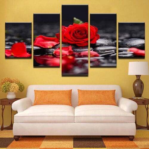 5 pcs,Full Square 5D DIY Diamond Painting Red rose Full diamond Embroidery mosaic Cross Stitch Rhinestones Y1019