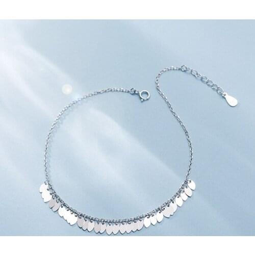 925 Sterling Silver Tassel Charm Bracelet For Women Elegant Jewelry Браслет sl195