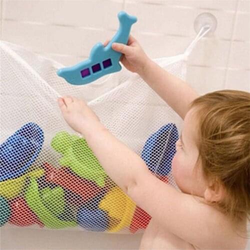 Baby Bathroom Mesh Bag For Bath Toys Bag Kids Basket For Toys Waterproof Net Sand Toys Beach Storage Bag With Strong Suction Cup