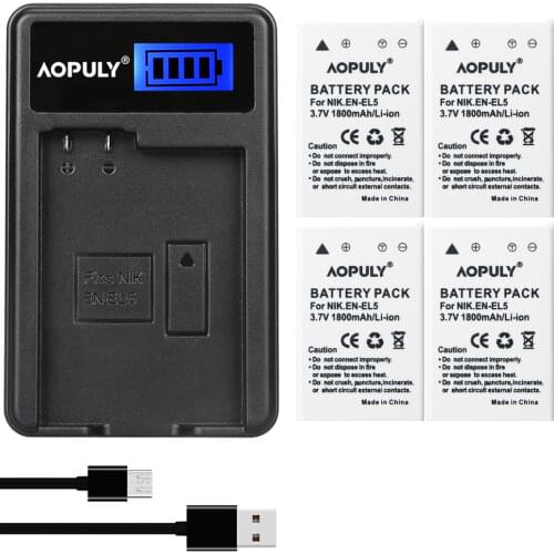 EN-EL5 ENEL5 En El5 Li-ion Rechargeable Battery + LCD USB Charger For Nikon Camera Coolpix P80 P90 P100 P500 P510 P520 P3 P4