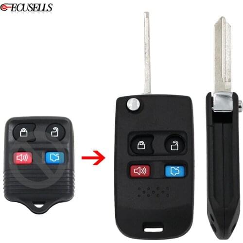 Flip 4 Button Remote Car Key Shell Case For Ford Escape Ranger Freestar Explorer Expedition for Mazda B2500 for Mercury Mariner