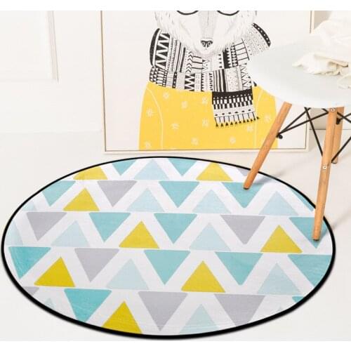 European Geometric Round Carpet For Living Room Children Bedroom Rugs And Carpets Computer Chair Floor Mat Cloakroom Carpet