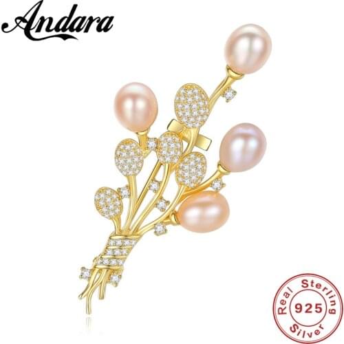 2018 Hot Selling 100% 925 Sterling Silver Tree Leaves in Natural Pearl Brooch Pins Garment Accessories Birthday Gift