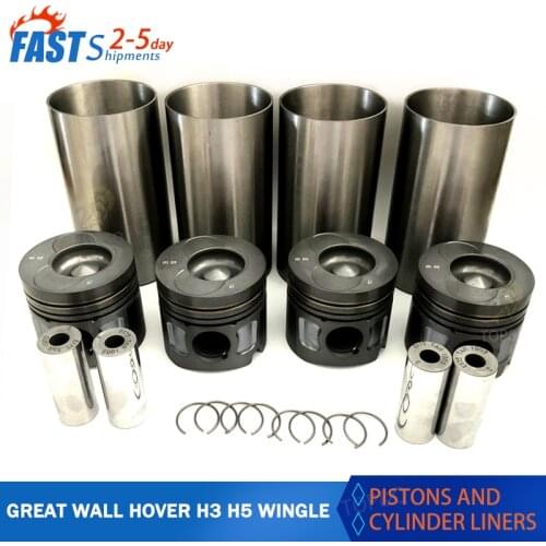 Engine Repair Kit Piston&Cylinder Liner&Piston Ring&Piston Pin for Great Wall HOVER H3 H5 WINGLE 2.5TCI Diesel Engin