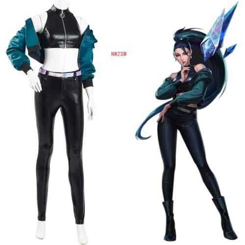 LOL KDA Kaisa Cosplay Costume K/DA Group Coat Pants Outfits Halloween Carnival Suit