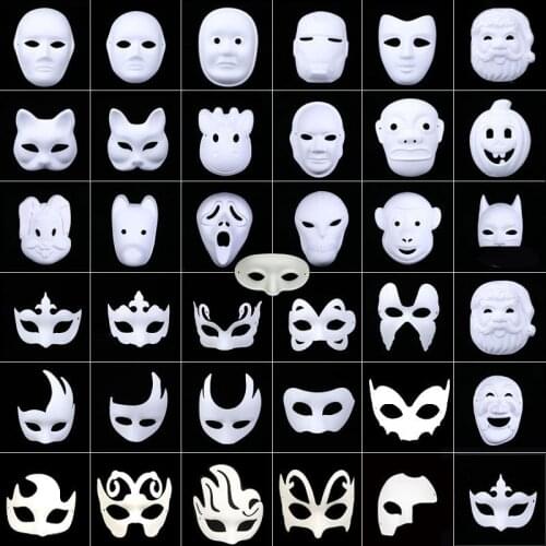 Halloween Cosplay Masks Handmade Doodle DIY Adult Child Mask Halloween Decoration Party Masks Christmas Decoration Kids Gift