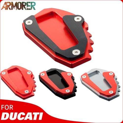 Motorcycle Kickstand Extension Pad Support Plate For Ducati Diavel Multistrada 1200 MONSTER Hypermotard 821 Supersport 2018 2019
