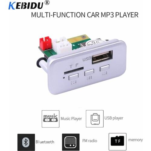 Kebidu MP3 Bluetooth Decoder Board Wireless 12V Car Audio Module Mini DC WMA USB FM TF Radio For Car MP3 Accessories