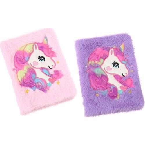Cartoon Colorful Dream Unicorn Plush Notebooks Girls Portable Pocket Diary Planner Notepad School Supplies Stationery Gifts