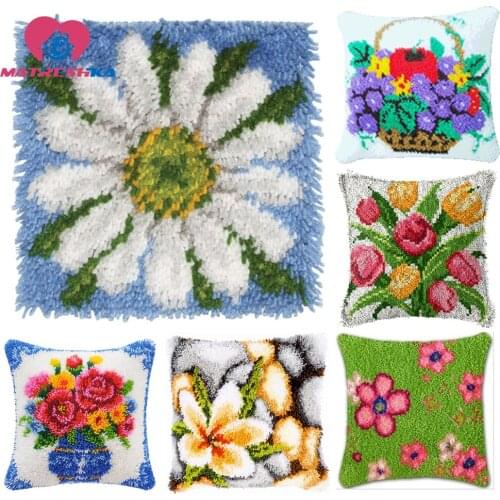 Carpet embroidery sale sets do it yourself latch hook rug kits tapestry kits Flowers latch hook pillow cross-stitch pillow hobby