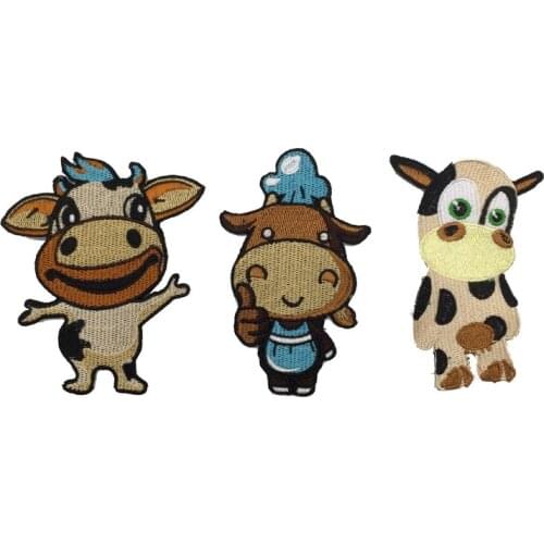 50pcs/Lot Embroidery Patches Letters Clothing Decoration Accessories Animal Calf Diy Iron Heat Transfer Applique Iron on Patch