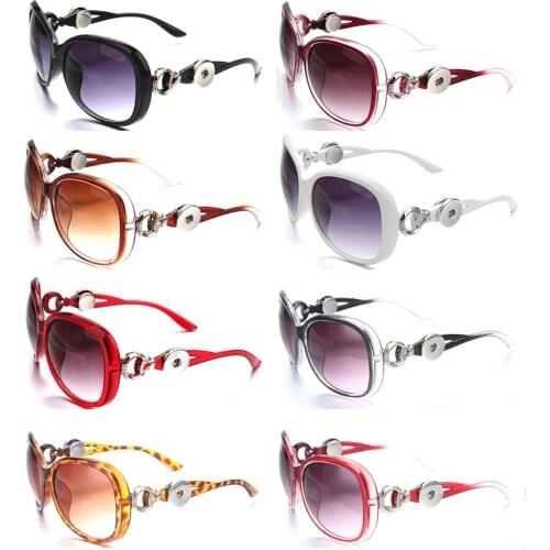 New Snap Button Sunglasses Retro Oval Glasses Eyewear Sunglasses Jewelry Fit 18mm Snap Button For Women DIY Jewelry