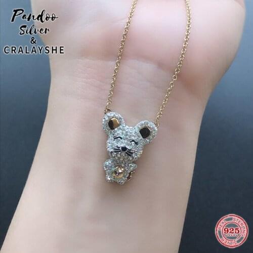 Trend S925 Sterling Silver High Quality Jewelry 1:1 Copy,Swan LITTLE Cute Mouse Playful Female Necklace Elegant Gift With Logo
