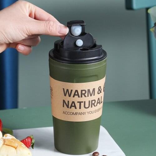 Portable Clamshell Water Cup Creative Beautiful 500ml Coffee Cup Plastic Milk Tea Coffee Mug Home Office Worker Water Bottle