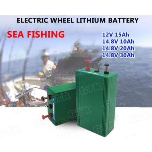 Portable 12V 15Ah 14.8V 10Ah 20Ah 30Ah 18650 lithium-ion battery with BMS for Electric Wheel/sea fishing/fishing cord+2A Charger