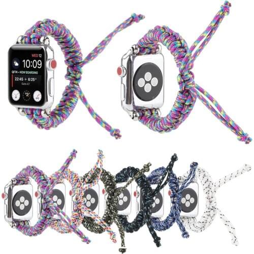 Fashion Nylon Weaving Rope Band For Apple Watch 38mm 40mm 42mm 44mm Nylon Watchband Apple iWatch Strap Series 1 2 3 4 5 Bracelet