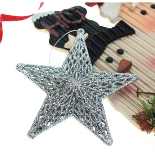 Christmas decorations small pendants gold onion powder 11cm five star three-dimensional five star christmas tree decoration
