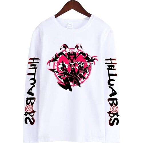 Helluva Boss Shirt Crew Neck Boy/girl Shirt Long Sleeve Tshirt Harajuku Streetshirt Fashion Helluva Boss Y2K Anime Clothing