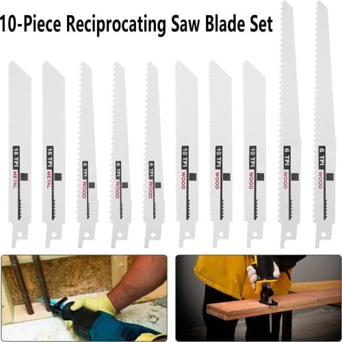 10 Pcs Reciprocating Saw Blade High Carbon Steel Saber Saw For Wood Metal Multi Saw Blade Cutting Dics Power Tools Accessories