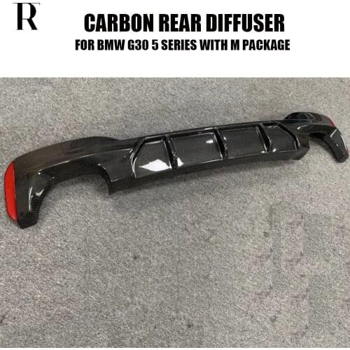 G30 Carbon Fiber M5 Style Rear Bumper Lip Diffuser Protector for BMW G30 G31 520 530 540 550 with M Package 2017 UP