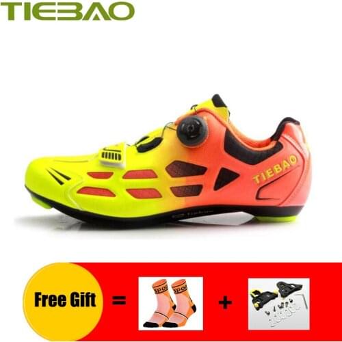 TIEBAO Cycling Shoes Men Women Self-locking Sapatilha Ciclismo Breathable Outdoor Sport Road Bike Sneakers Riding Bicycle Shoes