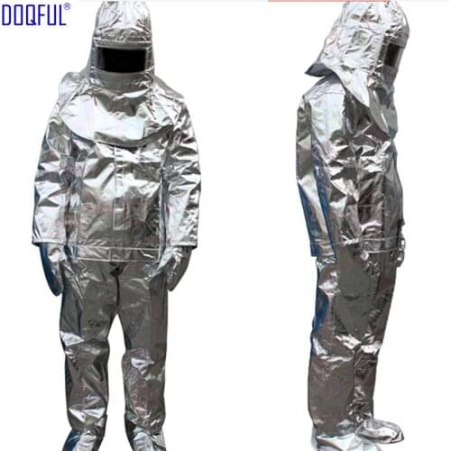 High Quality 500 Degree Thermal Radiation Heat Resistant Aluminized Suit Fireproof Clothes Firefighter Uniform High Temperature