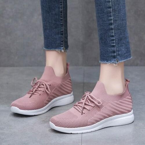 Womens Walking Shoes Fashion Sock Sneakers Breathe Comfortable Nursing Shoes Casual Platform Loafers Non-Slip