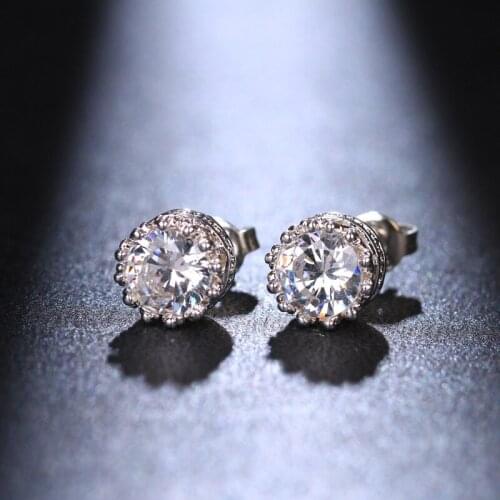 ORZTOON Female Korean Style Crown Zircon Earrings For Women Temperament Banquet Engagement Wedding Bridal Earrings Jewelry 2020