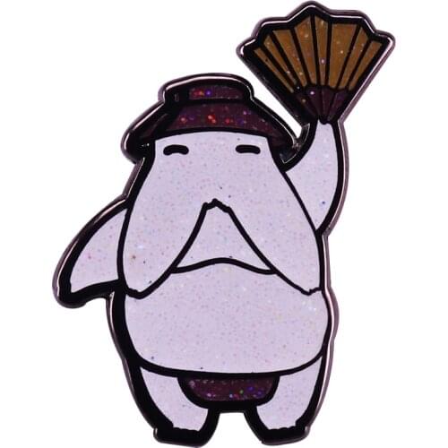 Glittered Radish lapel pin cute Ghibli anime jewelry