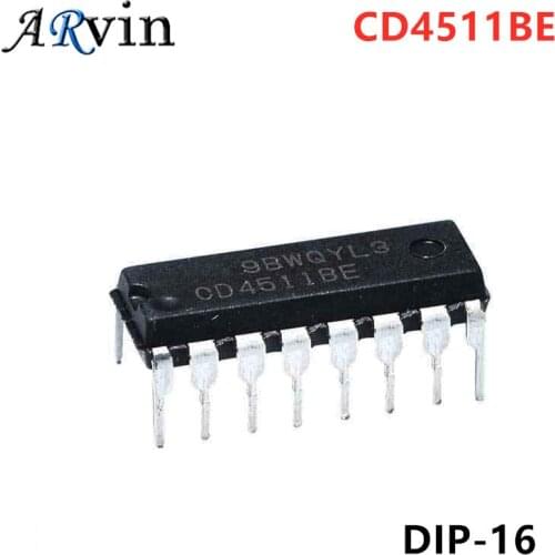 10PCS CD4511BE DIP16 CD4511 Encoder, decoder, multiplexer and demultiplexer BCD to 7 Segment
