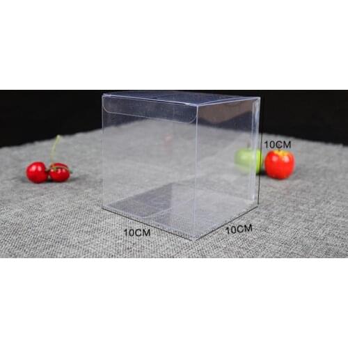 500 pcs 10*10*10cm clear PVC box gift packaging cake boxes and package plastic box Christmas Eve apple /fruit package