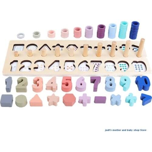 67JC Childrens Simulated Wooden Matching Shape Board Toy Portable Educational Toys