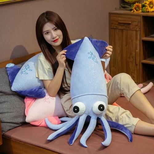 70/90/110CM Colorful Squid Soft Stuffed Toy Marine Animal Squid Plush Pillow Baby Doll KIds Birthday Gift Home Decoration
