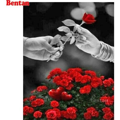 5D Diamond Painting Diamond Mosaic Red Rose Flower Lovers Full Drill Square Round DIY Diamond Embroidery Decoration New Arrival