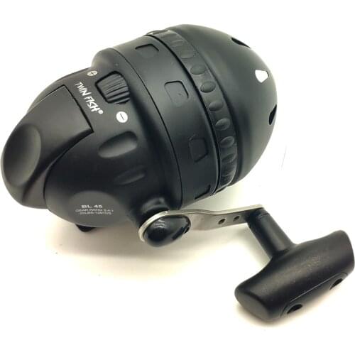 BL45 Large Closed Fishing Reel Outdoor Slingshot Shoot Fish Metal Wheel with 6# PE Line 55M