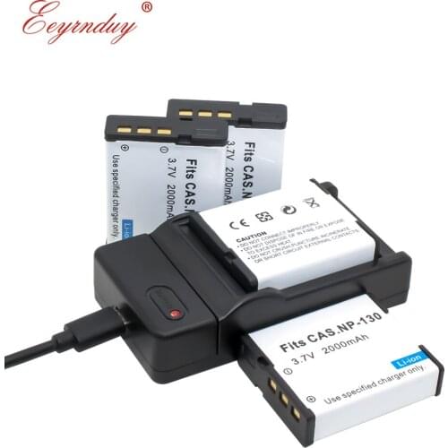 CNP-130 (4PACK NP-130 Battery Batteries & USB Charger) for Cas. Exilim EX-H30 ZR100 ZR200 ZR300 ZR400 ZR410 ZR700 ZR1000 ZR1200