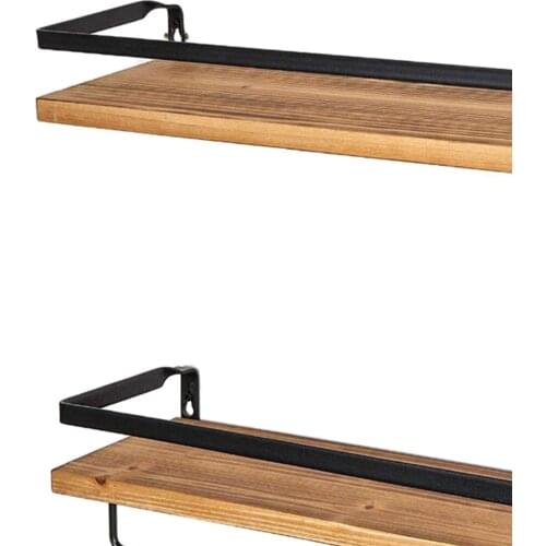 Wooden Floating Shelf Organizer Kitchen Wall Shelves Bottles Rack Bookcase