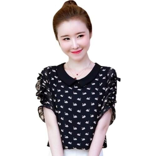 Cheap wholesale 2021 spring summer autumn new fashion casual chiffon women shirt woman female OL puff sleeve top Py1557