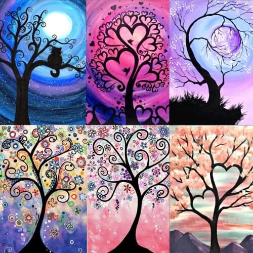 DIY Diamond Drawing Toys for Child Adult Manual Work Decorations Creative Tree Shape Fashion Beautiful Couples Cooperative Toys