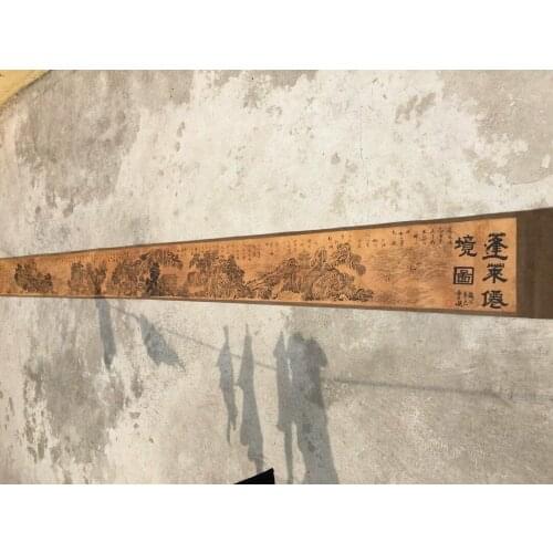 China old picture paper Figure painting long Scroll painting Penglai wonderlan