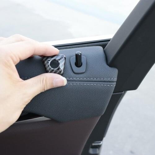 For BMW X3 X4 X3M X4M IX3 G01/G02/G08 M Sport 4PCS ABS Carbon Fiber indoor Door Lock Switch Cover Car Accessories