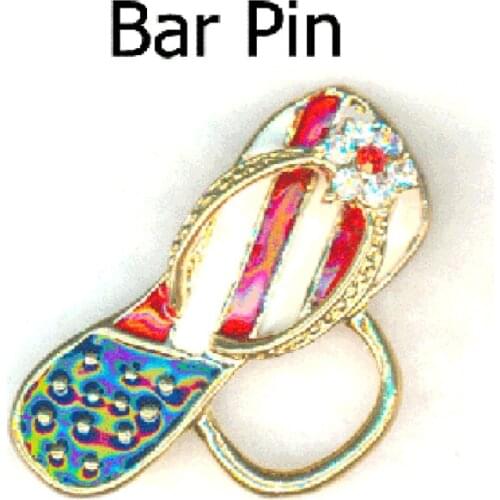 HOT flip flop slippers charm crystals enamel amarican flag sunglasses holder bar pin brooch ornament jewelry 6pcsx