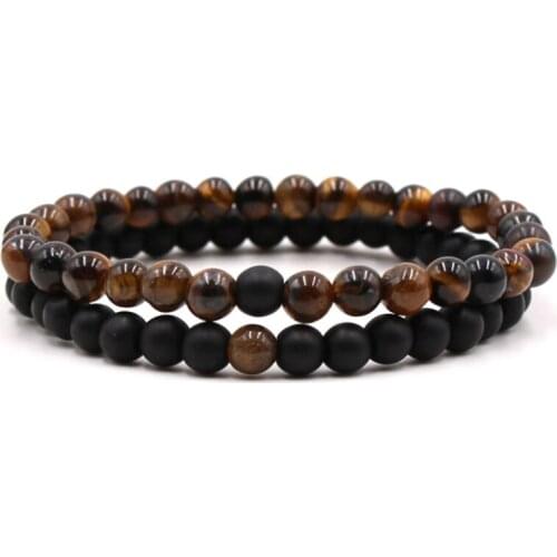 2Pcs/set Trendy 15 color natural stone bead Bracelets for Men&Women charm Handmade DIY Bracelet fashion Jewelry Bijoux 2020