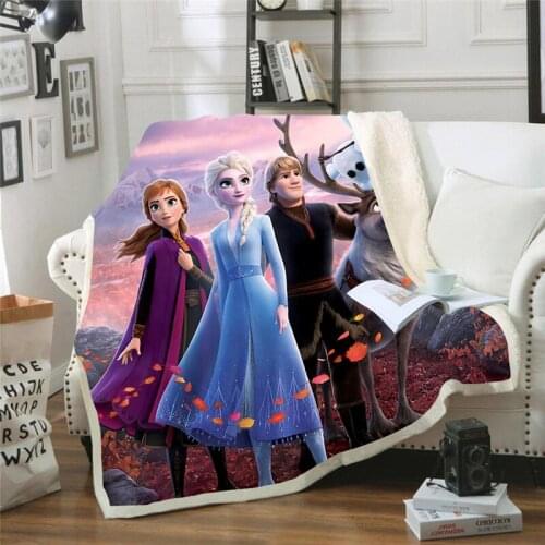 Disney Frozen Elsa Anna Olaf Soft Aircondition Blanket Throw for Girls Flatsheet Sleeping Covers Battani on Bed/Sofa Gift