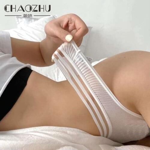 CHAOZHU New Sexy Lady Seamless Panties Roupas Femininas Sous Vetement Femme Transparent Pleated G String Panties Lingerie