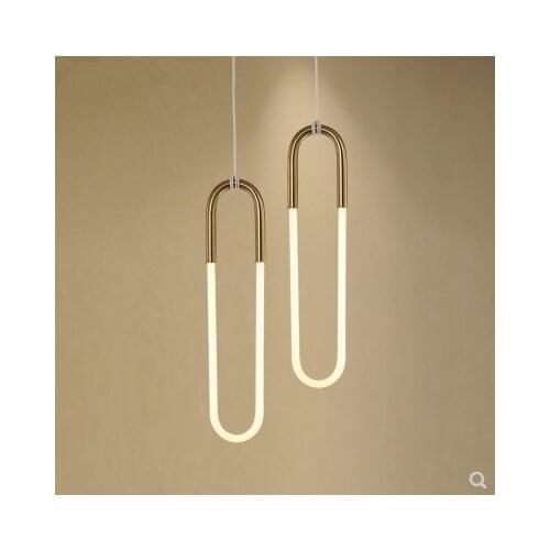 Postmodern Personality Single Head Hanging Lamp, Glass Curved Studio, Restaurant, Hotel, Bar Hanging Lamp